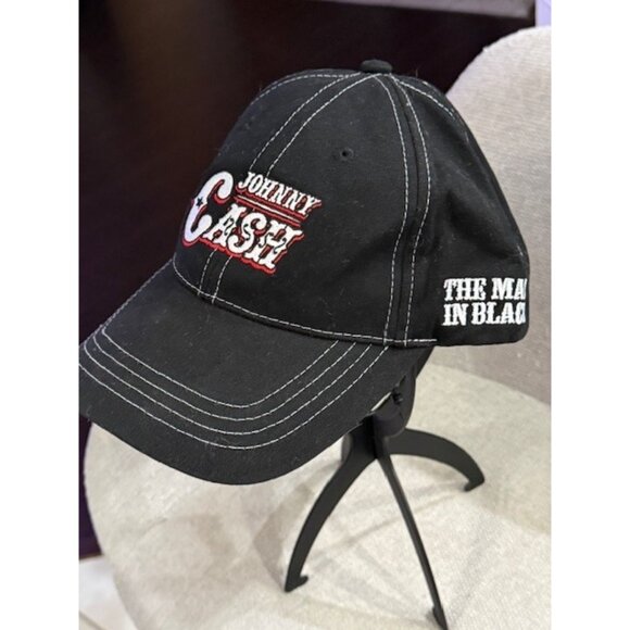 Vintage NASCAR Dale Earnhardt Johnny Cash Hat RCR 3 Black White Stitching Chase - Picture 3 of 9